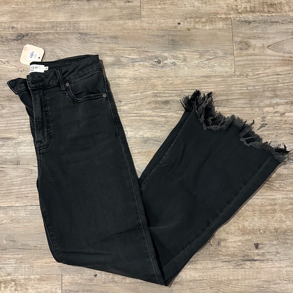 Hidden Jeans: high rise frayed flare jeans
